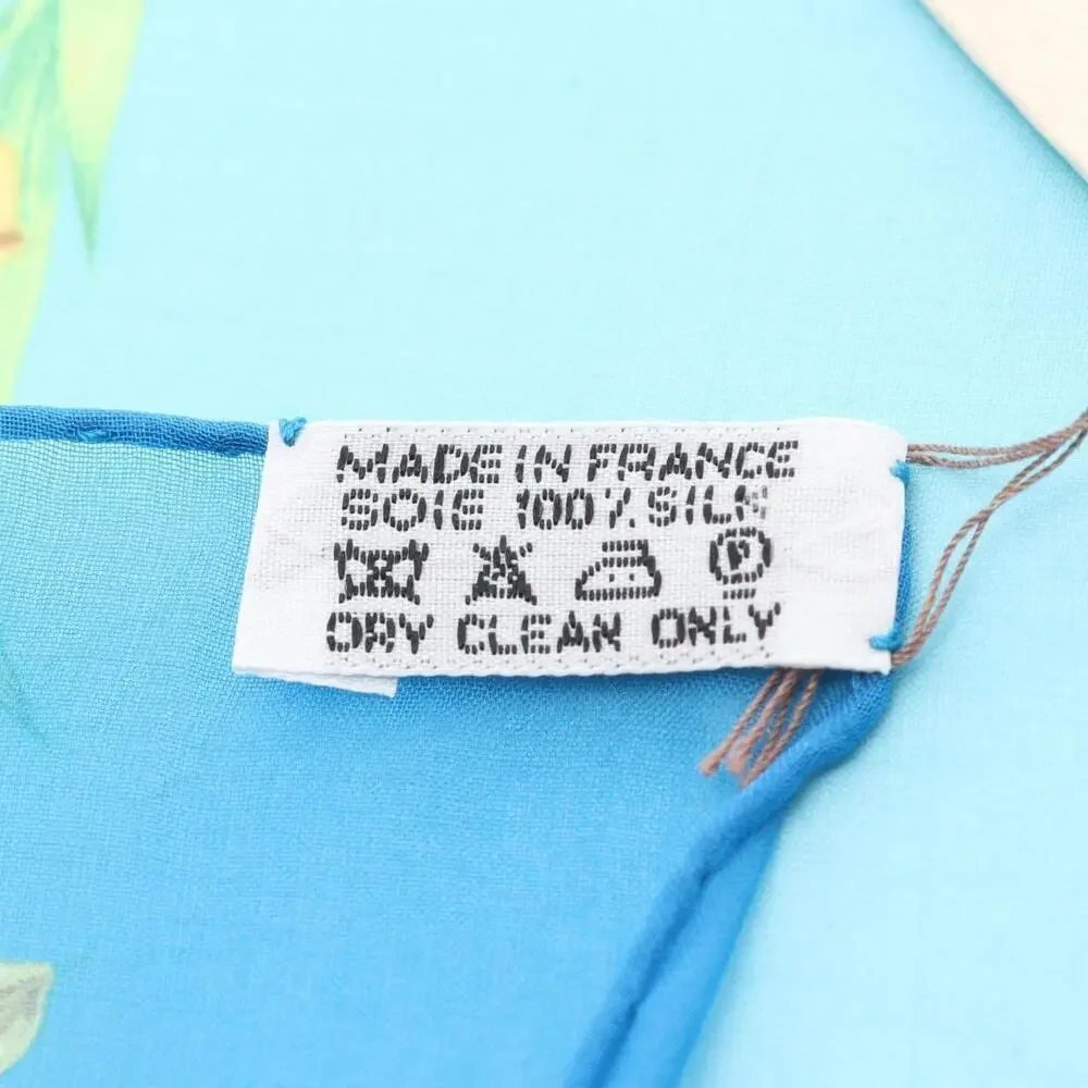 HERMES Blue Silk Scarf - Picture 3 of 5